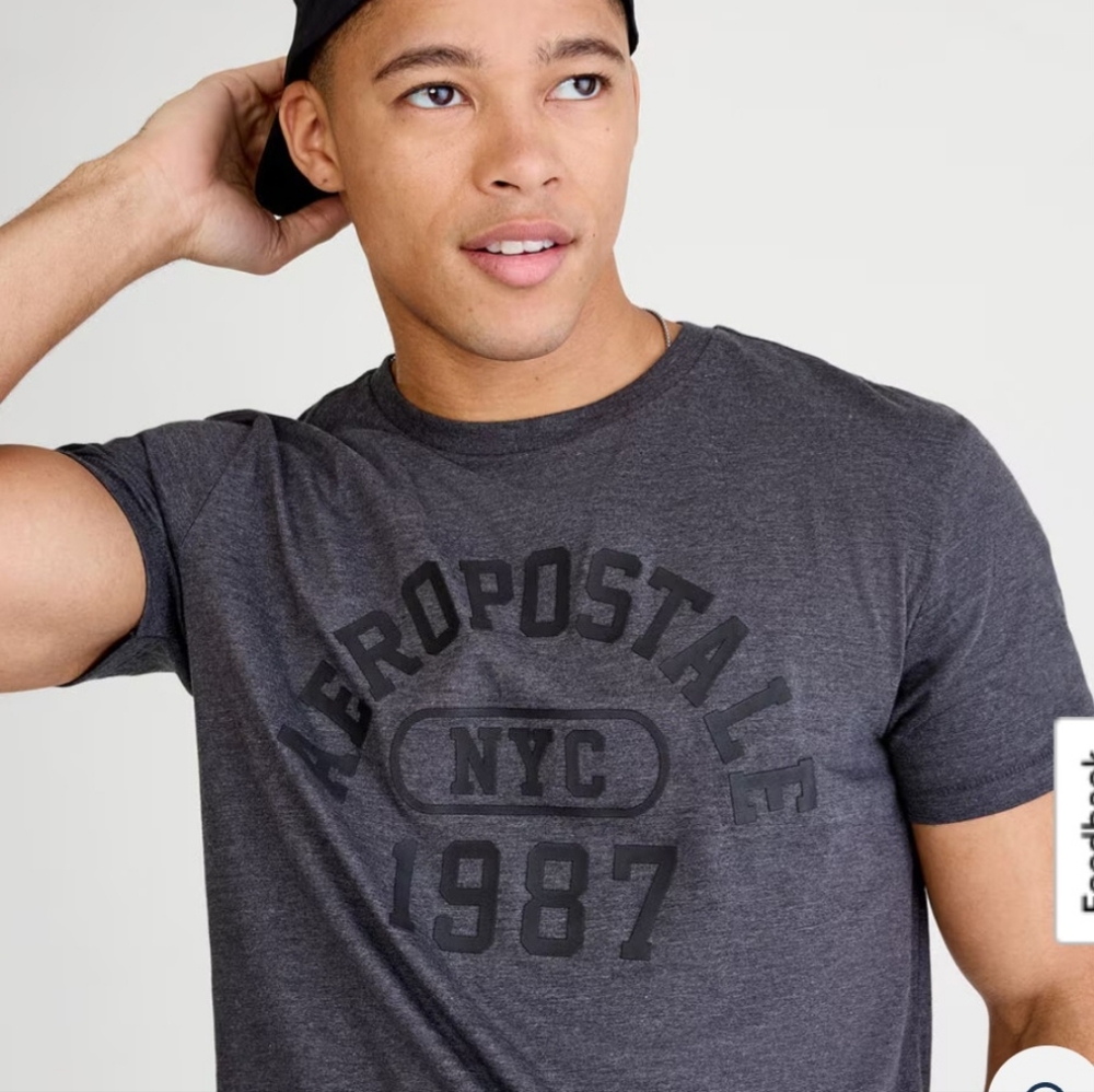 Aeropostale 1987 NYC Men's Charcoal Graphic Tee  #3650 017